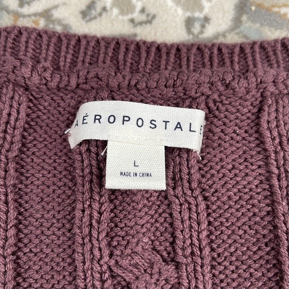 AEROPOSTALE Brown Cropped Sweater Vest Size Large - Picture 3 of 4